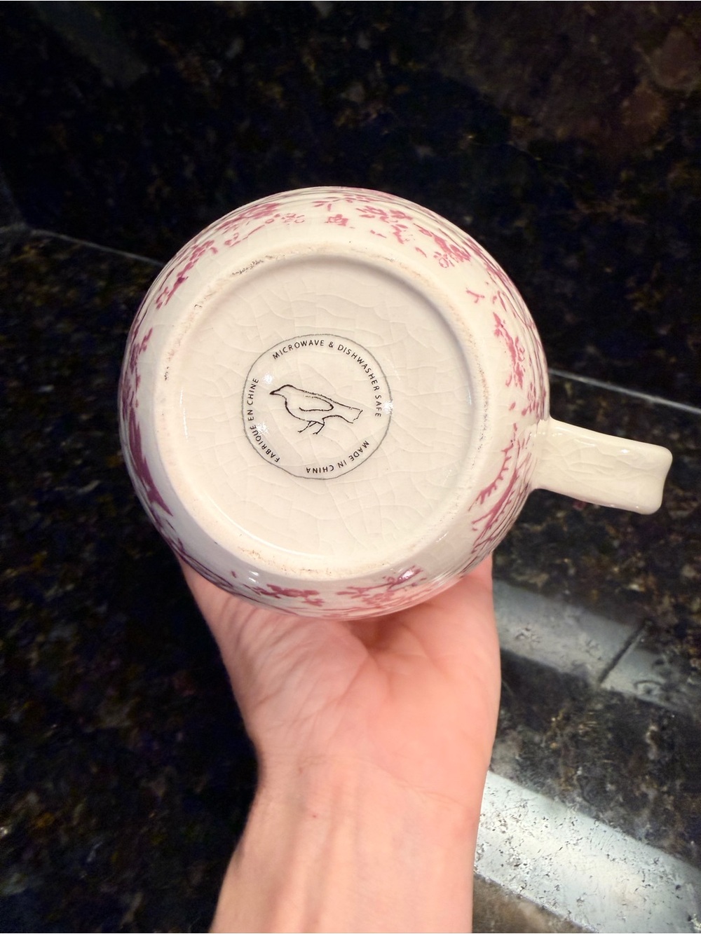 NWOT Anthropologie Homegrown Monogram J Transfer ware Mug - Picture 5 of 5